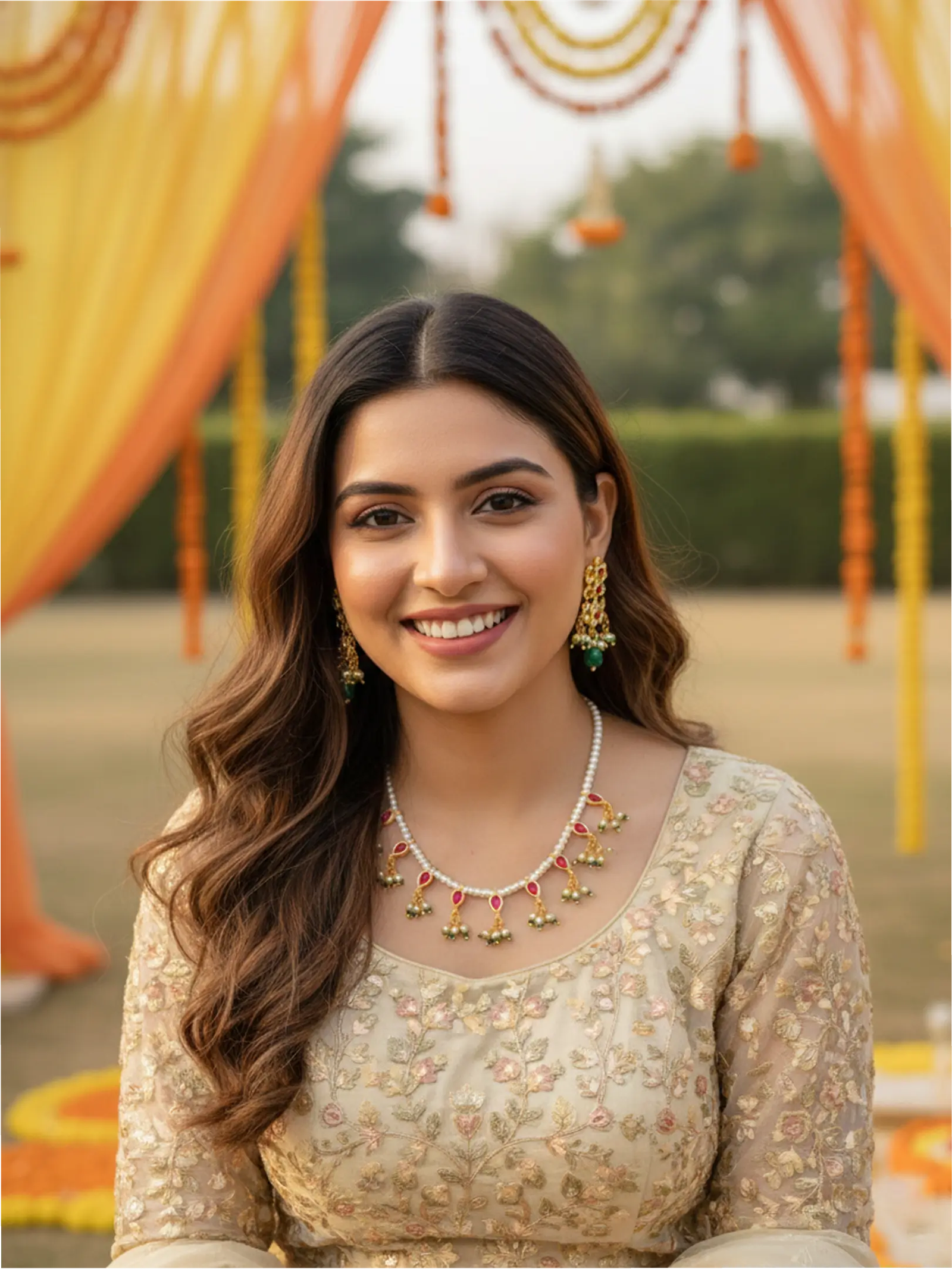 Pearl Kundan Set