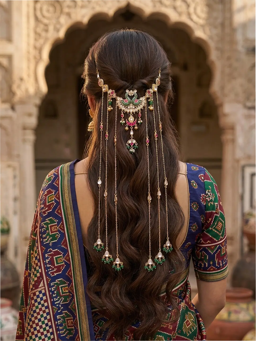 Traditional Peacock Hair Jewellery