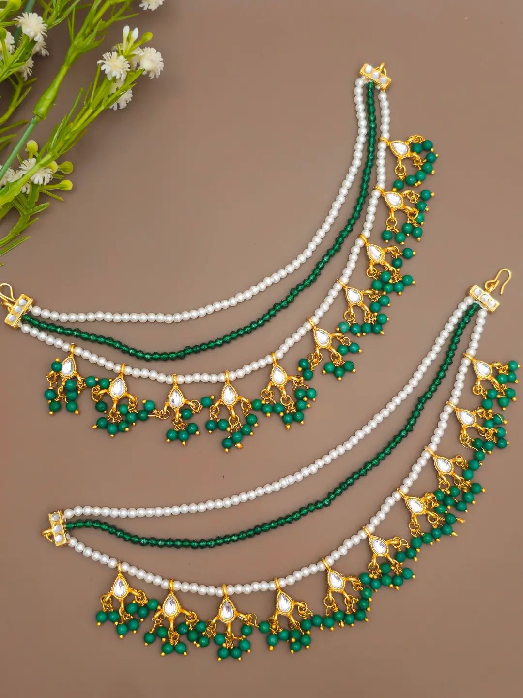 Traditional Pearl Kundan Earsar