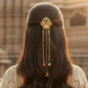 Rajwadi Pearl Chain Hairpin
