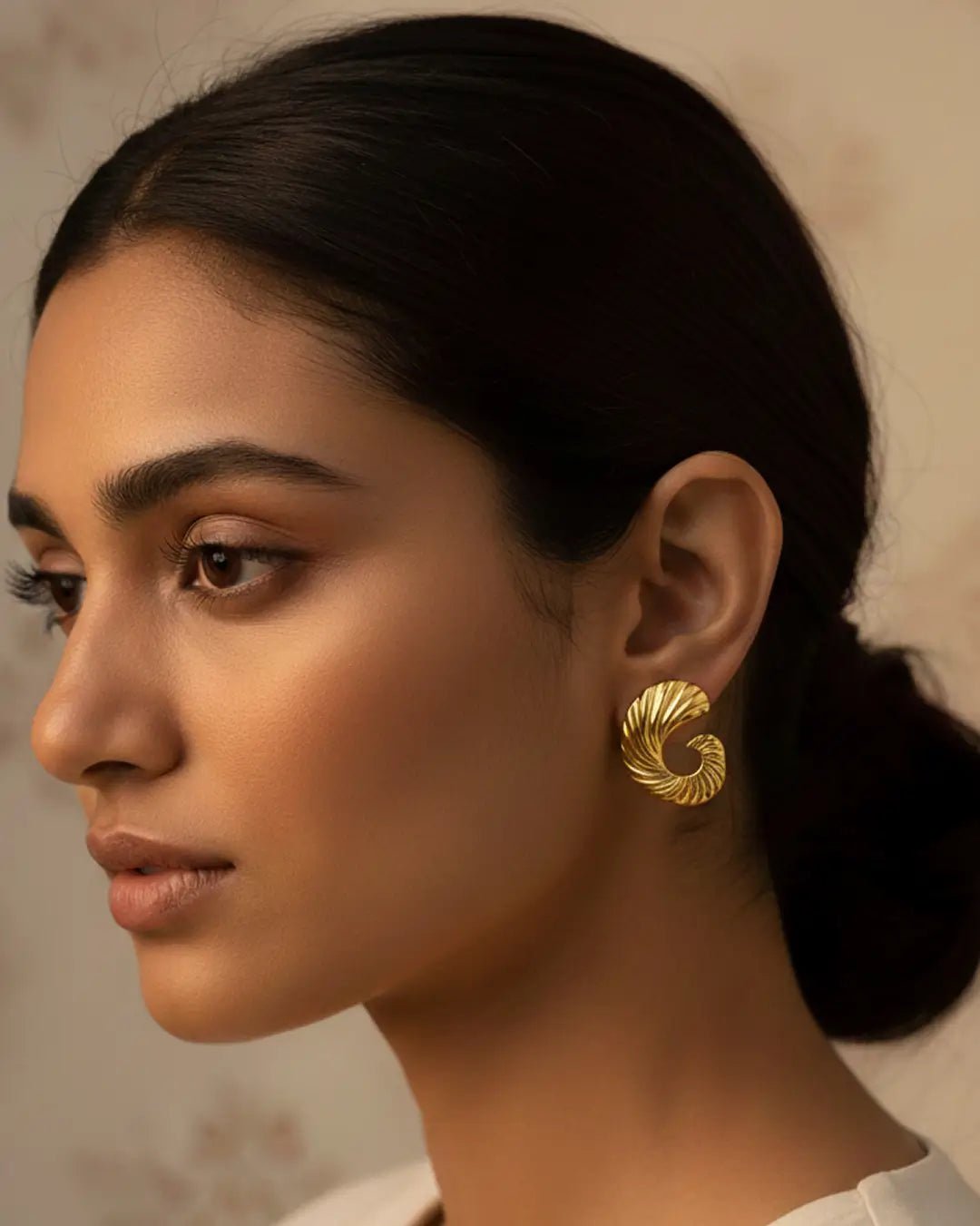 Golden Wave Earring